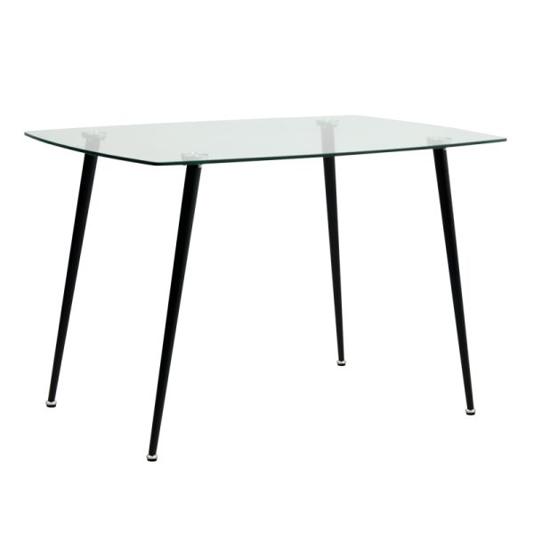 Τραπέζι Sophie Megapap με γυάλινη επιφάνεια και μεταλλικά πόδια χρώμα μαύρο 120x75x76εκ.