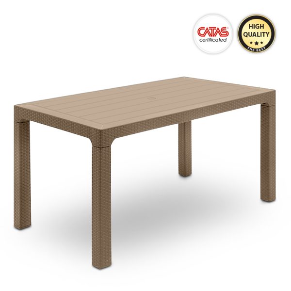 Τραπέζι κήπου Arizona Megapap από PP χρώμα κρεμ 140x80x75εκ.