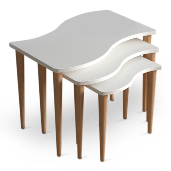 Βοηθητικά τραπεζάκια Gofrato Megapap από μελαμίνη χρώμα λευκό