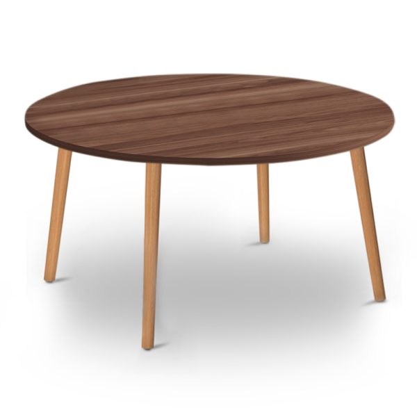 Τραπεζάκι σαλονιού Circle Megapap από μελαμίνη χρώμα καρυδί 90x90x40εκ.