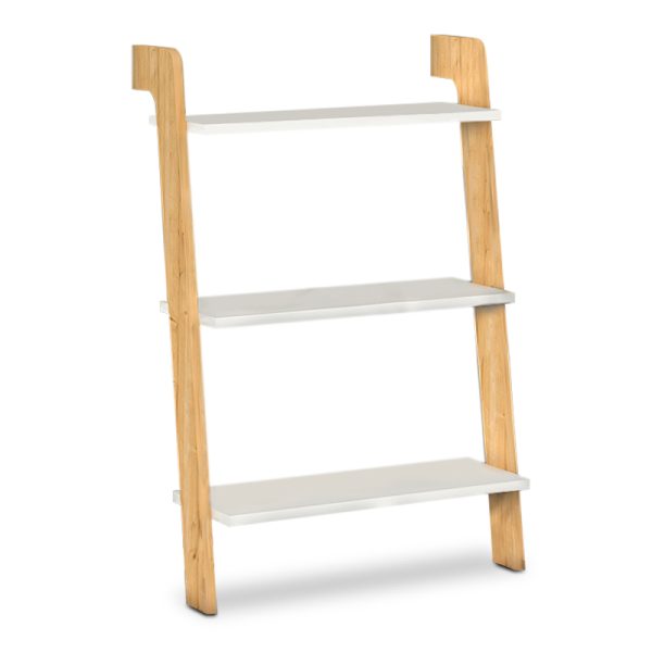 Βιβλιοθήκη Como Megapap από μελαμίνη χρώμα λευκό - oak 63x22x102εκ.