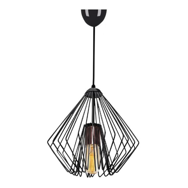 Φωτιστικό οροφής Henderson Megapap μεταλλικό μονόφωτο χρώμα μαύρο 35x38x80εκ.