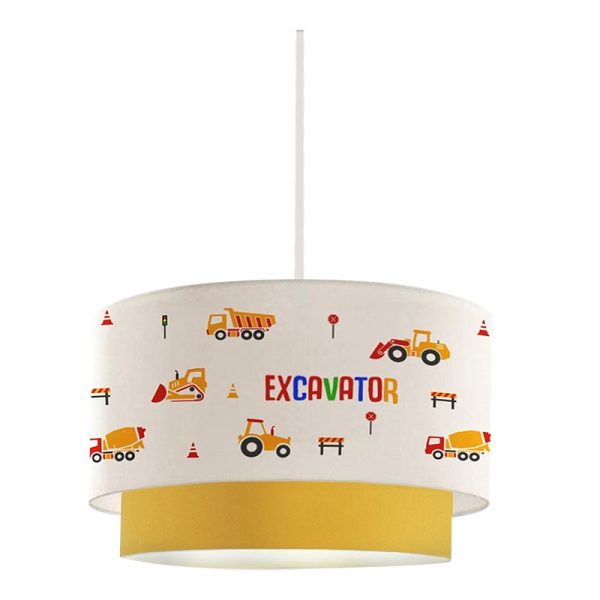 Φωτιστικό οροφής Goofy Megapap υφασμάτινο μονόφωτο με χαριτωμένα οχήματα 30x20x70εκ.