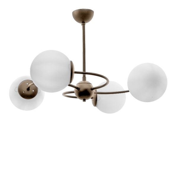 Φωτιστικό οροφής Donence Megapap E27 μεταλλικό τετράφωτο χρώμα χρυσό 60x60x45εκ.