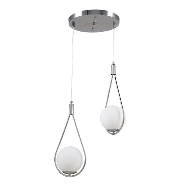 Φωτιστικό οροφής Shemesh Megapap E27  μεταλλικό δίφωτο χρώμα ασημί 30x30x100εκ.