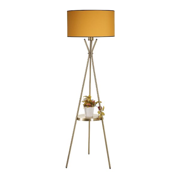 Φωτιστικό δαπέδου Augustine Megapap μέταλλο/ύφασμα χρώμα χρυσό - μουσταρδί 45x24x158εκ.