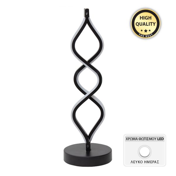 Φωτιστικό επιτραπέζιο Led Montoro Megapap μεταλλικό χρώμα μαύρο 15x15x48εκ.