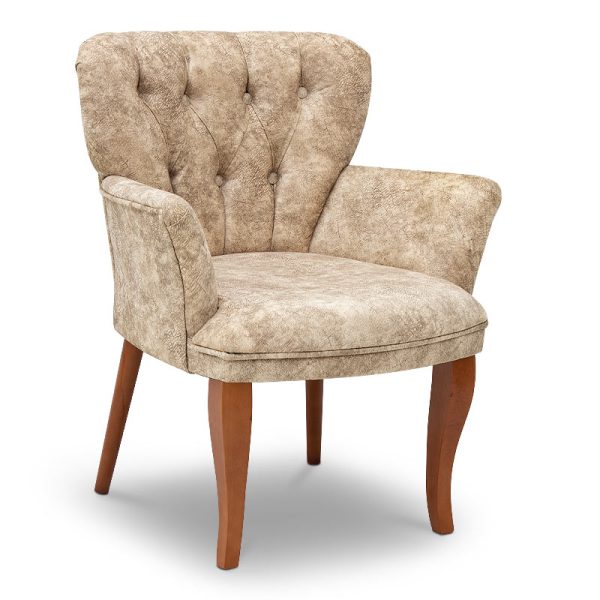 Πολυθρόνα Sebastian Megapap υφασμάτινη χρώμα μπεζ 68x62x81εκ.