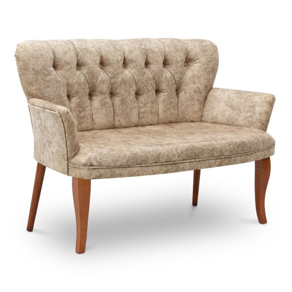 Καναπές Velma Megapap διθέσιος υφασμάτινος χρώμα μπεζ 127x60x81εκ.