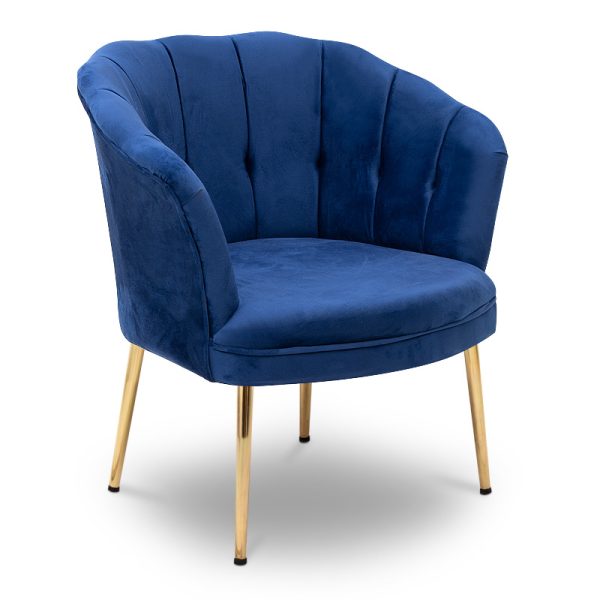 Πολυθρόνα Arabella Megapap βελούδινη χρώμα royal μπλε 76x64x81εκ.