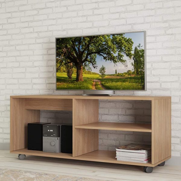 Έπιπλο τηλεόρασης Sabrina Megapap από μελαμίνη χρώμα urban oak 120x40x47εκ.
