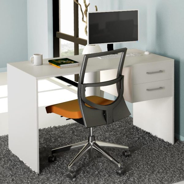 Γραφείο μελαμίνης Felman Megapap χρώμα λευκό 120x60x75εκ.