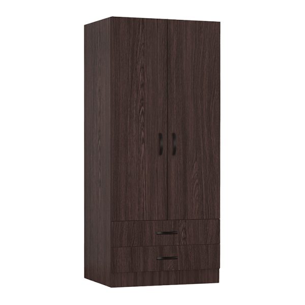 Ντουλάπα ρούχων Regina Megapap δίφυλλη από μελαμίνη χρώμα wenge 80x51,5x181εκ.