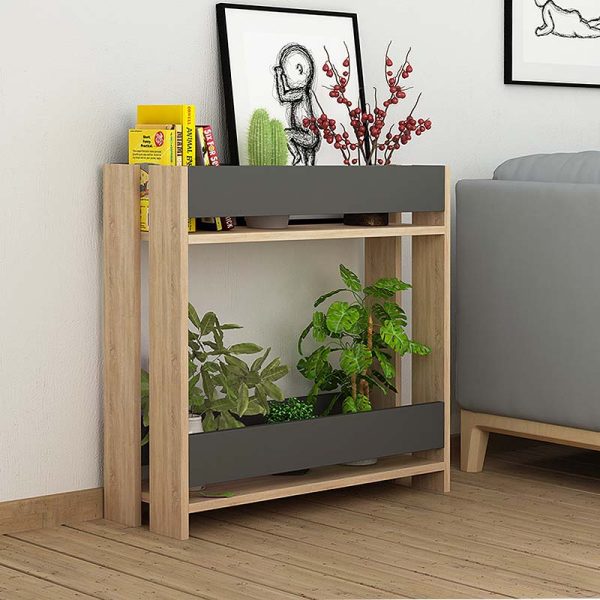 Τραπεζάκι βοηθητικό - ανθοστήλη Massi Megapap μελαμίνης χρώμα φυσικό οξιάς 74x25x72εκ.