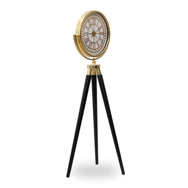 Διακοσμητικό ρολόι δαπέδου Esfera Megapap μεταλλικό χρώμα χρυσό λευκό 48x51x144εκ.