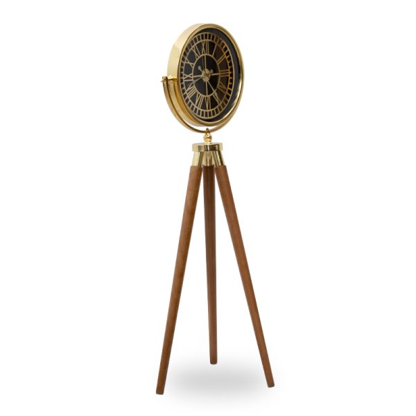 Διακοσμητικό ρολόι δαπέδου Esfera Megapap μεταλλικό χρώμα χρυσό μαύρο 48x51x144εκ.