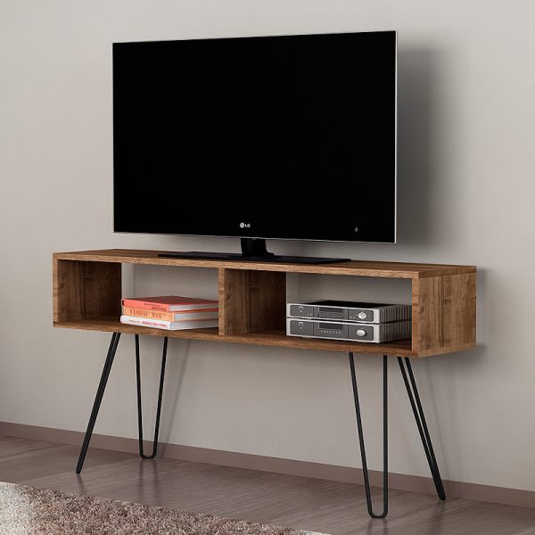 Έπιπλο τηλεόρασης Varese Megapap από μελαμίνη χρώμα καρυδί 120x29,5x68εκ.