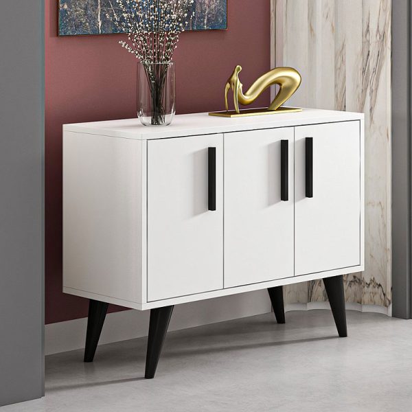 Κονσόλα Assiri Megapap από μελαμίνη χρώμα λευκό 90x35x69εκ.