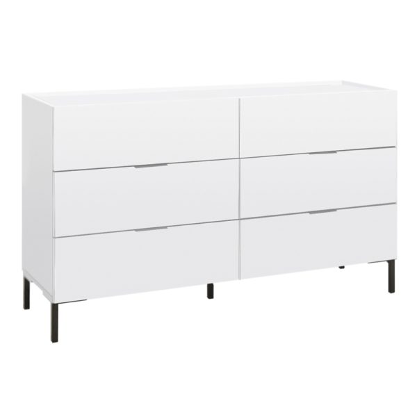 Συρταριέρα Amaro Megapap από μελαμίνη χρώμα λευκό 140x44x81εκ.