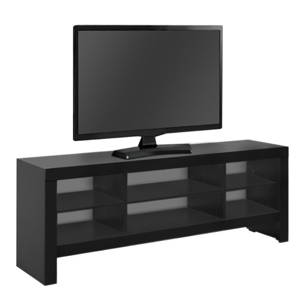 Έπιπλο τηλεόρασης Gusto Megapap από μελαμίνη χρώμα μαύρο 150x35x55εκ.