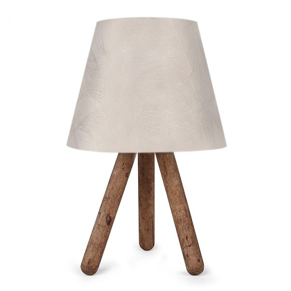 Φωτιστικό επιτραπέζιο Lander Megapap ύφασμα Pvc/ξύλο χρώμα κρεμ/καφέ 22x14x32εκ.