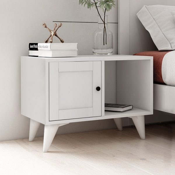 Κομοδίνο Felix Megapap χρώμα λευκό 65,4x30x48,6εκ.