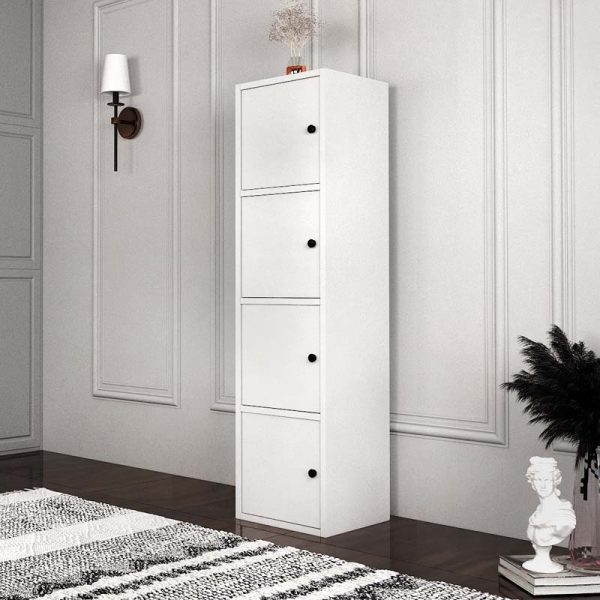 Ντουλάπι κουζίνας - μπάνιου Felix Flat Megapap χρώμα λευκό 33,6x30x129εκ.