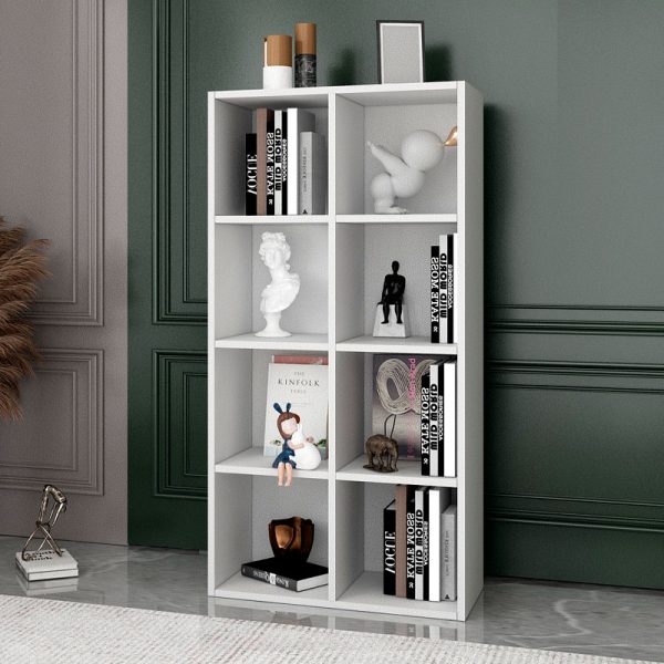 Βιβλιοθήκη Oliver Megapap χρώμα λευκό 65,4x30x129εκ.