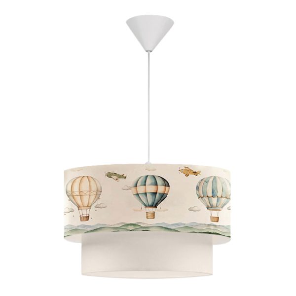 Φωτιστικό οροφής Goofy Megapap υφασμάτινο μονόφωτο με χαριτωμένα αερόστατα 30x20x70εκ.