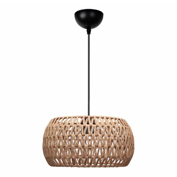 Φωτιστικό οροφής Miranda Megapap E27 από σχοινί μονόφωτο χρώμα φυσικό Ø30x70εκ.