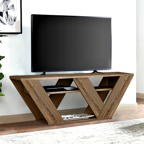 Έπιπλο τηλεόρασης Pipralla Megapap χρώμα ανοιχτό καρυδί 110x30x40εκ.