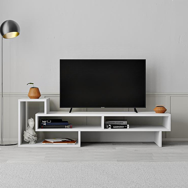 Έπιπλο τηλεόρασης Tetra Megapap χρώμα λευκό 136,7x40x42εκ.