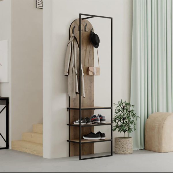 Έπιπλο εισόδου Archy Megapap χρώμα ανοιχτό καρυδί 53x31,7x180εκ.