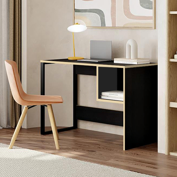 Γραφείο εργασίας Cubo Megapap χρώμα black wood 110x50x75εκ.