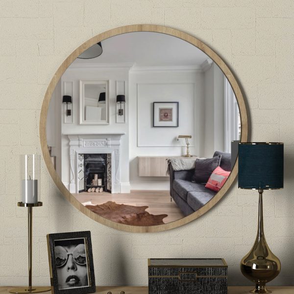 Καθρέπτης τοίχου Glob Μegapap χρώμα sapphire oak 59x2x59εκ.