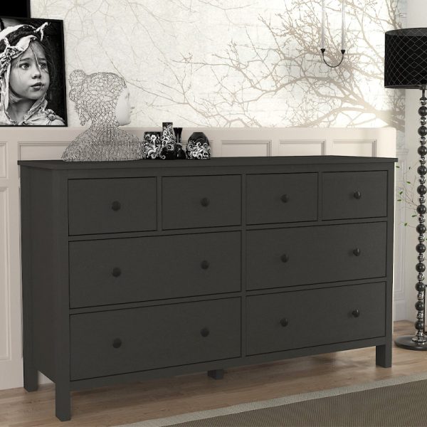 Συρταριέρα - Μπουφές Sabina Megapap χρώμα ανθρακί 160x50x96εκ.