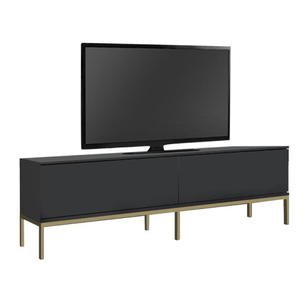 Έπιπλο τηλεόρασης Lord Megapap χρώμα μαύρο - χρυσό 180x30x47εκ.