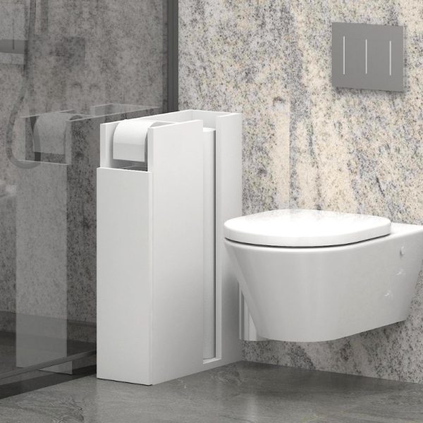 Ντουλάπι μπάνιου Paper Megapap χρώμα λευκό 17x42x66εκ.