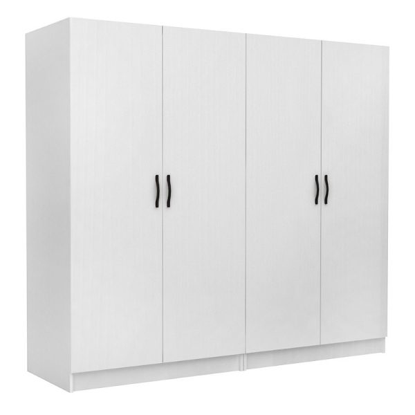 Ντουλάπα ρούχων Victoria Megapap τετράφυλλη χρώμα λευκό 200x60x181εκ.