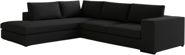 Γωνιακός καναπές Carla-Δεξιά-280φ 220β-Μαύρο