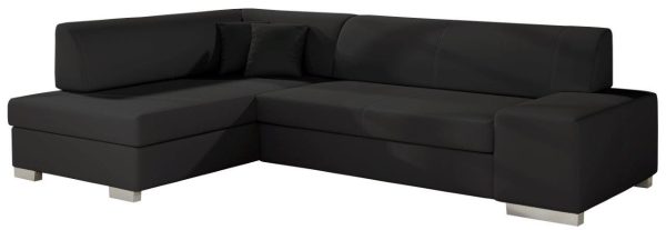 Γωνιακός καναπές Firminio-Μαύρο-Αριστερή