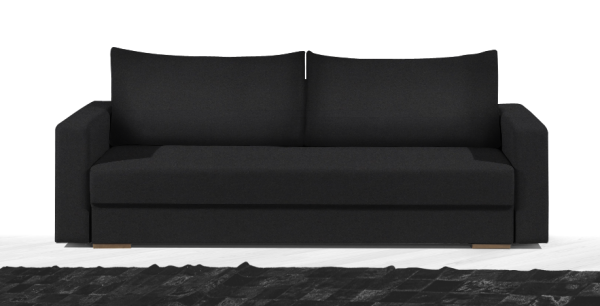 Καναπές Kleio Διθέσιος-130φ 80β εκ.-Μαύρο
