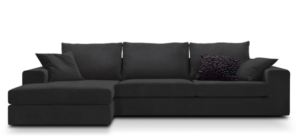 Γωνιακός καναπές Mission-Προσαρμόσιμη-230φ 145β εκ.-Μαύρο