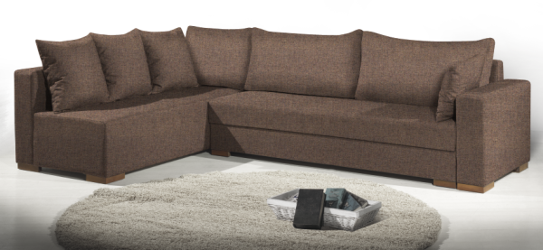 Γωνιακός καναπές Trendy-Αριστερή-265φ 165β εκ.-Σοκολατί