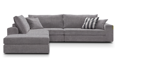 Γωνιακός καναπές Mission Plus-Προσαρμόσιμη-285φ 230β εκ.-Γκρι Anoixto
