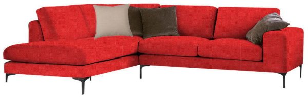 Γωνιακός καναπές Senso-Δεξιά-250φ 180β εκ.-Κόκκινο