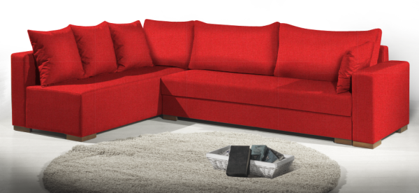 Γωνιακός καναπές Trendy-Δεξιά-265φ 165β εκ.-Κόκκινο