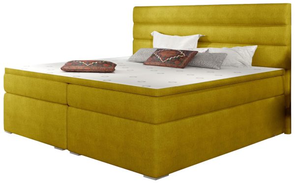 Επενδυμένο κρεβάτι Victoria με στρώμα και ανώστρωμα-160 x 200-Kitrino