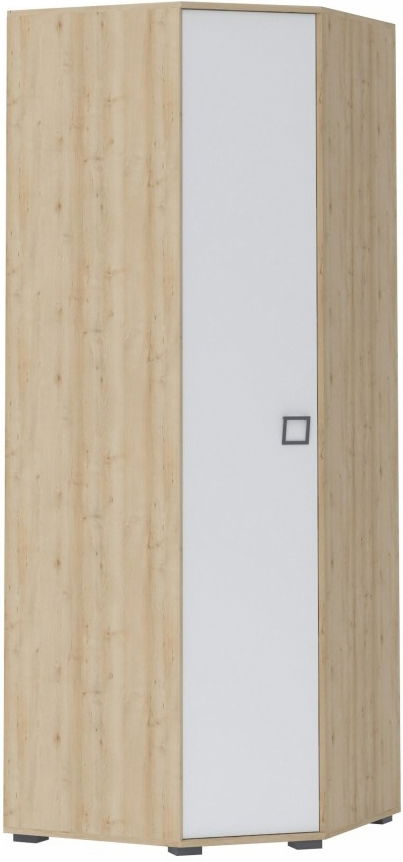 Ντουλάπα γωνιακή Riddle 1D-Δρυς-Λευκό