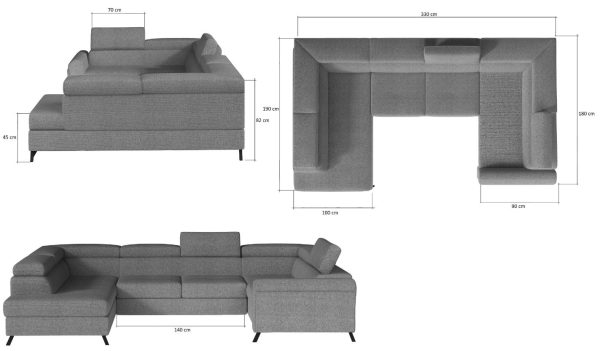 Γωνιακός καναπές Candia-Mple Skouro-Δεξιά
